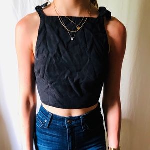 REFORMATION tie-shoulder crop top